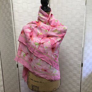 Marks & Spencer pink floral wrap shawl scarf